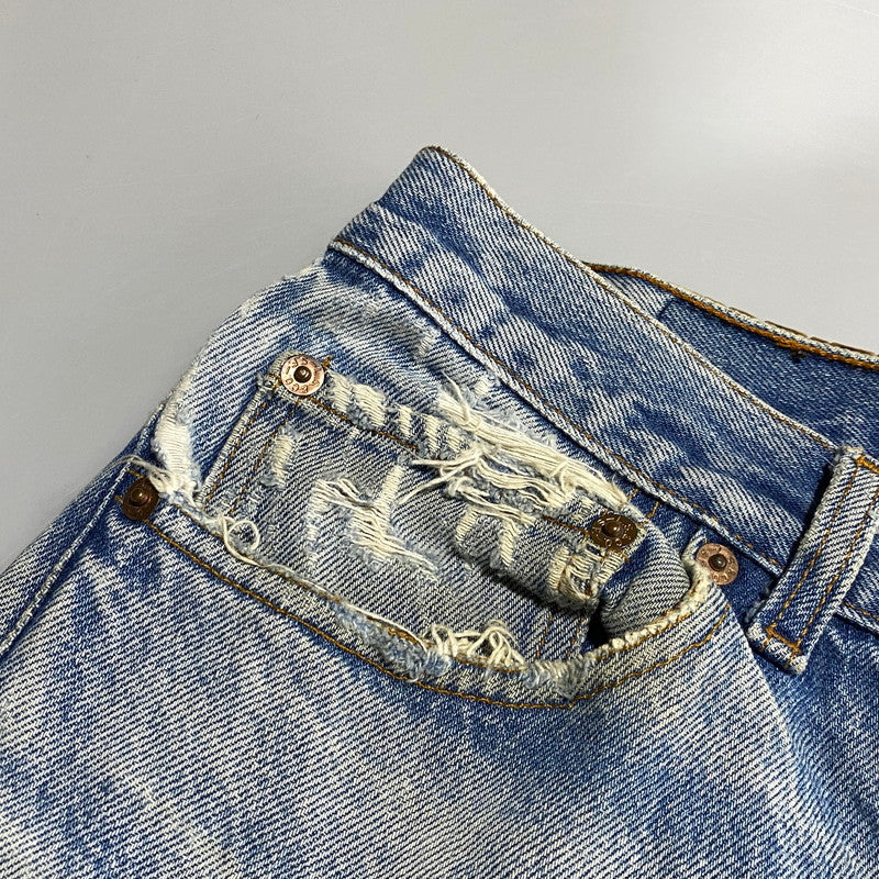 【現状渡し品】【メンズ】 Levi's リーバイス 501XX DENIM PANTS 2501-0117 デニムパンツ 刻印653 USA製 ジーンズ 157-260623-as-16-izu サイズ：35×40 カラー：ライトインディゴ 万代Net店