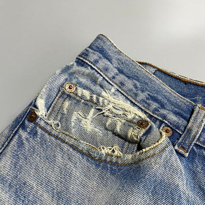 【現状渡し品】【メンズ】 Levi's リーバイス 501XX DENIM PANTS 2501-0117 デニムパンツ 刻印653 USA製 ジーンズ 157-260623-as-16-izu サイズ：35×40 カラー：ライトインディゴ 万代Net店