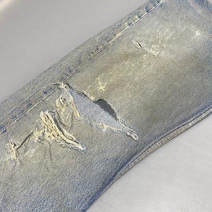 【現状渡し品】【メンズ】 Levi's リーバイス 501XX DENIM PANTS 2501-0117 デニムパンツ 刻印653 USA製 ジーンズ 157-260623-as-16-izu サイズ：35×40 カラー：ライトインディゴ 万代Net店