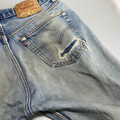 【現状渡し品】【メンズ】 Levi's リーバイス 501XX DENIM PANTS 2501-0117 デニムパンツ 刻印653 USA製 ジーンズ 157-260623-as-16-izu サイズ：35×40 カラー：ライトインディゴ 万代Net店