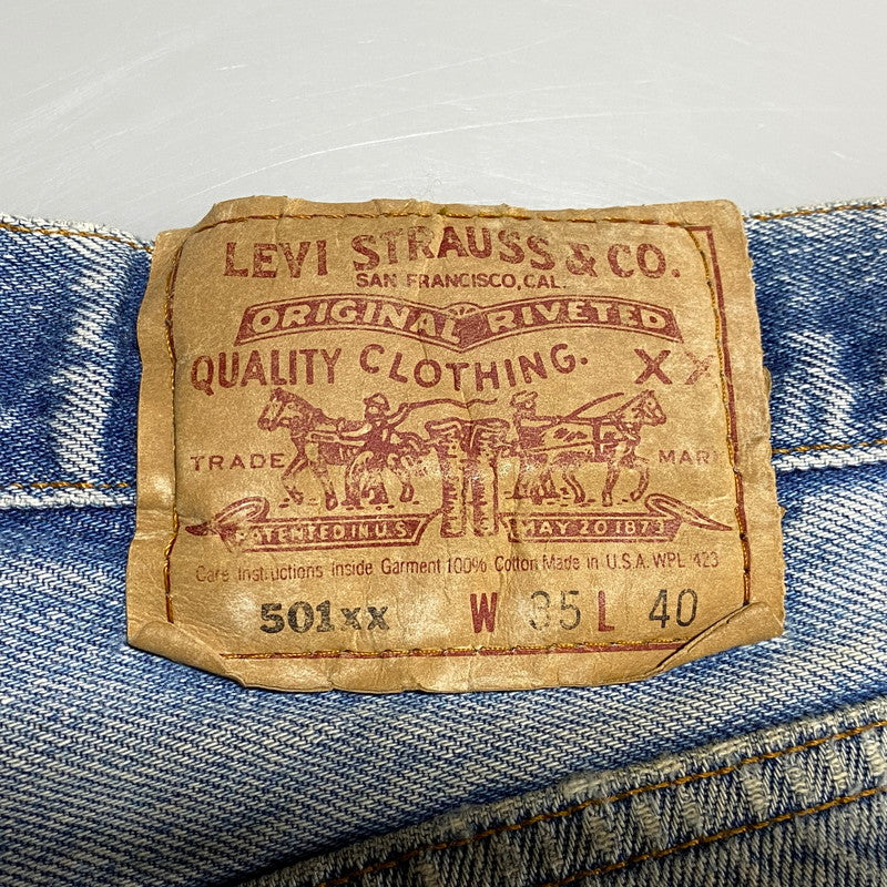 【現状渡し品】【メンズ】 Levi's リーバイス 501XX DENIM PANTS 2501-0117 デニムパンツ 刻印653 USA製 ジーンズ 157-260623-as-16-izu サイズ：35×40 カラー：ライトインディゴ 万代Net店