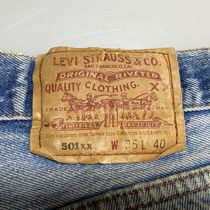 【現状渡し品】【メンズ】 Levi's リーバイス 501XX DENIM PANTS 2501-0117 デニムパンツ 刻印653 USA製 ジーンズ 157-260623-as-16-izu サイズ：35×40 カラー：ライトインディゴ 万代Net店