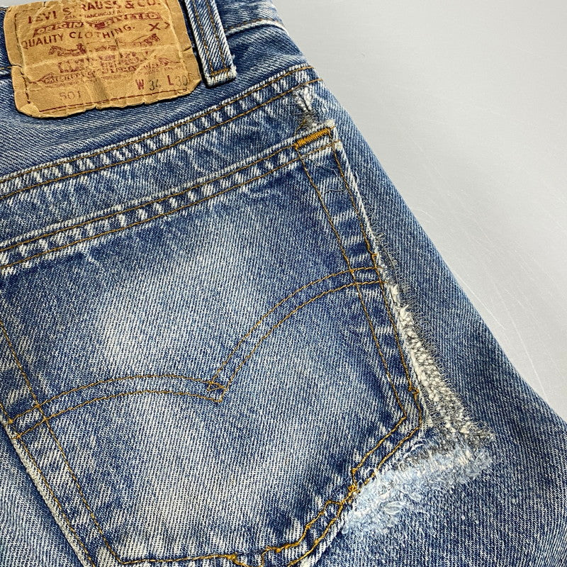 【中古品】【メンズ】 Levi's リーバイス DENIM PANTS 00501-0115 デニムパンツ 刻印501 USA製 ジーンズ 157-260623-as-15-izu サイズ：34×30 カラー：インディゴ 万代Net店