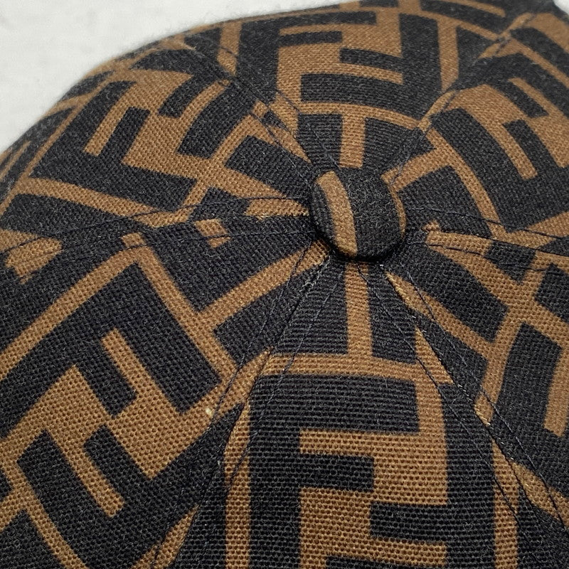【中古品】【メンズ/レディース】 FENDI フェンディ FXQ768 A660 TU 65050010 ズッカ柄 BASEBALL CAP ベースボール キャップ 帽子 183-260624-cs-05-izu サイズ：F カラー：ブラウン 万代Net店