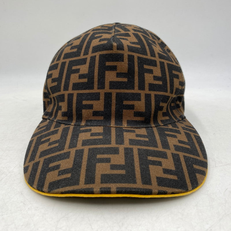 【中古品】【メンズ/レディース】 FENDI フェンディ FXQ768 A660 TU 65050010 ズッカ柄 BASEBALL CAP ベースボール キャップ 帽子 183-260624-cs-05-izu サイズ：F カラー：ブラウン 万代Net店