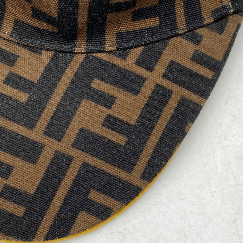 【中古品】【メンズ/レディース】 FENDI フェンディ FXQ768 A660 TU 65050010 ズッカ柄 BASEBALL CAP ベースボール キャップ 帽子 183-260624-cs-05-izu サイズ：F カラー：ブラウン 万代Net店