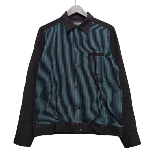 【中古品】【メンズ】 WACKO MARIA ワコマリア LS STRIPE SHIRT ロングスリーブ ストライプ シャツ トップス 長袖 142-260702-cs-03-izu サイズ：M カラー：ブラック×グリーン系 万代Net店