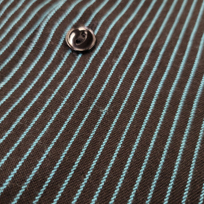 【中古品】【メンズ】 WACKO MARIA ワコマリア LS STRIPE SHIRT ロングスリーブ ストライプ シャツ トップス 長袖 142-260702-cs-03-izu サイズ：M カラー：ブラック×グリーン系 万代Net店