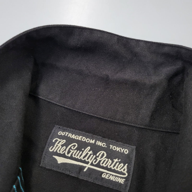 【中古品】【メンズ】 WACKO MARIA ワコマリア LS STRIPE SHIRT ロングスリーブ ストライプ シャツ トップス 長袖 142-260702-cs-03-izu サイズ：M カラー：ブラック×グリーン系 万代Net店