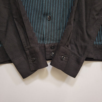 【中古品】【メンズ】 WACKO MARIA ワコマリア LS STRIPE SHIRT ロングスリーブ ストライプ シャツ トップス 長袖 142-260702-cs-03-izu サイズ：M カラー：ブラック×グリーン系 万代Net店