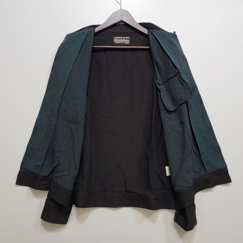 【中古品】【メンズ】 WACKO MARIA ワコマリア LS STRIPE SHIRT ロングスリーブ ストライプ シャツ トップス 長袖 142-260702-cs-03-izu サイズ：M カラー：ブラック×グリーン系 万代Net店