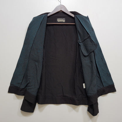 【中古品】【メンズ】 WACKO MARIA ワコマリア LS STRIPE SHIRT ロングスリーブ ストライプ シャツ トップス 長袖 142-260702-cs-03-izu サイズ：M カラー：ブラック×グリーン系 万代Net店