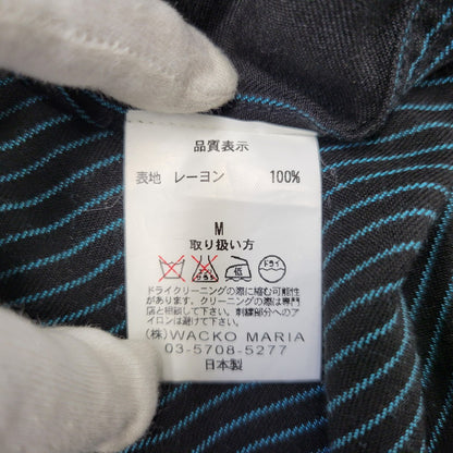 【中古品】【メンズ】 WACKO MARIA ワコマリア LS STRIPE SHIRT ロングスリーブ ストライプ シャツ トップス 長袖 142-260702-cs-03-izu サイズ：M カラー：ブラック×グリーン系 万代Net店