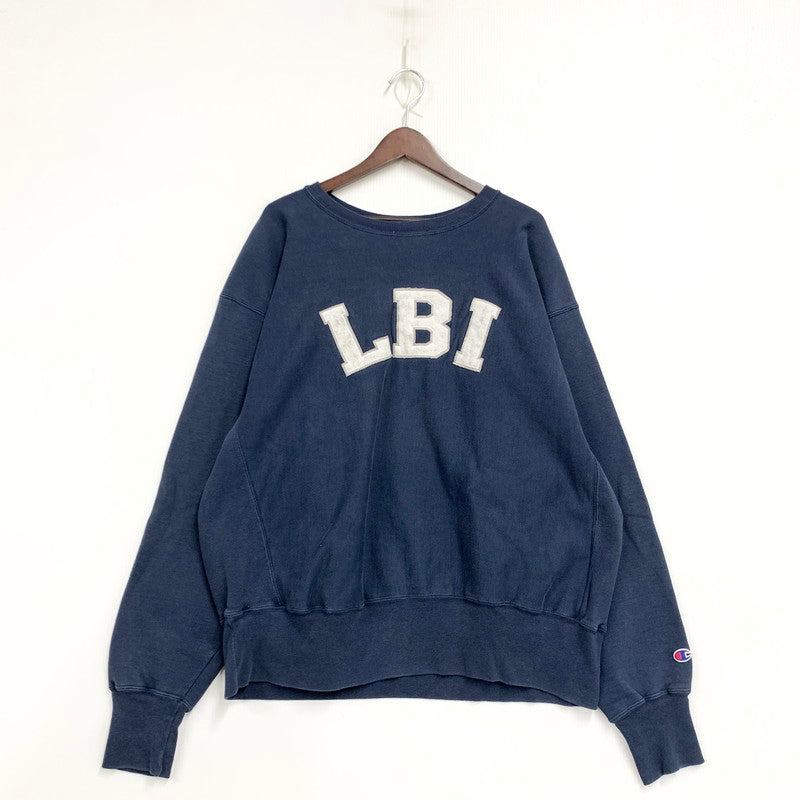 【中古品】【メンズ】 CHAMPION チャンピオン メキシコ製 00S LBI REVERSE WEAVE SWEATSHIRT リバース ウィーブ スウェット トップス 146-260801-yn-08-izu サイズ：XL カラー：ネイビー 万代Net店