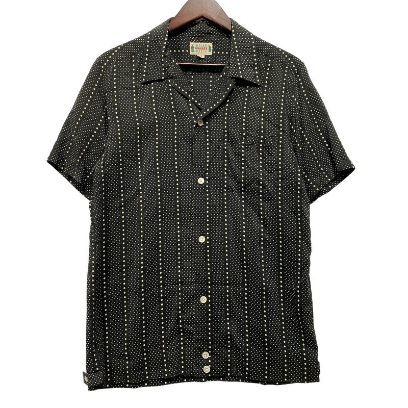 【中古品】【メンズ】 WACKO MARIA ワコマリア DOT STRIPE S S SHIRT ドット ストライプ ショートスリーブ シャツ トップス 半袖 142-260626-ya-07-izu サイズ：M カラー：ブラック×ホワイト 万代Net店