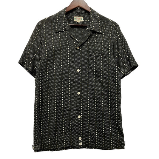 【中古品】【メンズ】 WACKO MARIA ワコマリア DOT STRIPE S S SHIRT ドット ストライプ ショートスリーブ シャツ トップス 半袖 142-260626-ya-07-izu サイズ：M カラー：ブラック×ホワイト 万代Net店