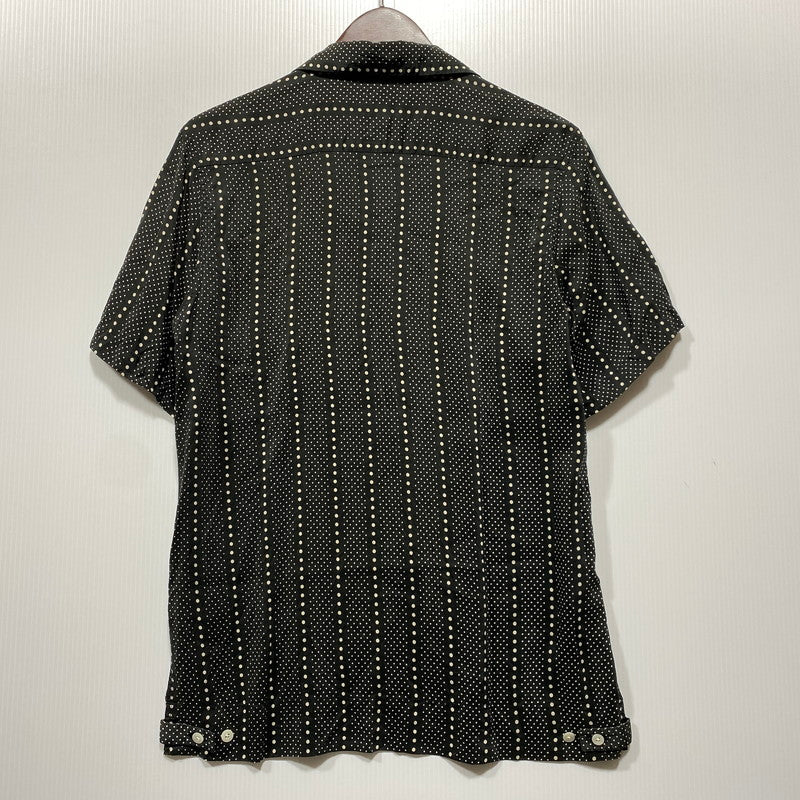 【中古品】【メンズ】 WACKO MARIA ワコマリア DOT STRIPE S S SHIRT ドット ストライプ ショートスリーブ シャツ トップス 半袖 142-260626-ya-07-izu サイズ：M カラー：ブラック×ホワイト 万代Net店