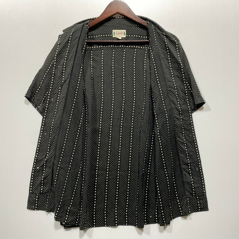 【中古品】【メンズ】 WACKO MARIA ワコマリア DOT STRIPE S S SHIRT ドット ストライプ ショートスリーブ シャツ トップス 半袖 142-260626-ya-07-izu サイズ：M カラー：ブラック×ホワイト 万代Net店