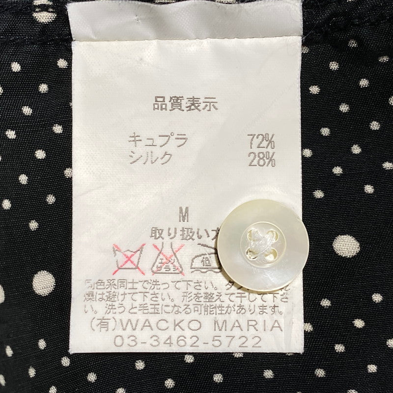 【中古品】【メンズ】 WACKO MARIA ワコマリア DOT STRIPE S S SHIRT ドット ストライプ ショートスリーブ シャツ トップス 半袖 142-260626-ya-07-izu サイズ：M カラー：ブラック×ホワイト 万代Net店
