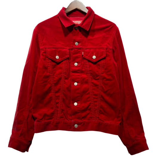 【中古品】【メンズ】 JUNYA WATANABE COMME DES GARCONS MAN ジュンヤ ワタナベ コム デ ギャルソン マン × 10・CORSO・COMO ディエチ コルソ コモ × LEVI'S リーバイス SUEDE TRUCKER JACKET アウター 140-260626-ya-09-izu サイズ：M カラー：レッド 万代Net店