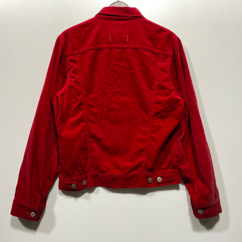 【中古品】【メンズ】 JUNYA WATANABE COMME DES GARCONS MAN ジュンヤ ワタナベ コム デ ギャルソン マン × 10・CORSO・COMO ディエチ コルソ コモ × LEVI'S リーバイス SUEDE TRUCKER JACKET アウター 140-260626-ya-09-izu サイズ：M カラー：レッド 万代Net店