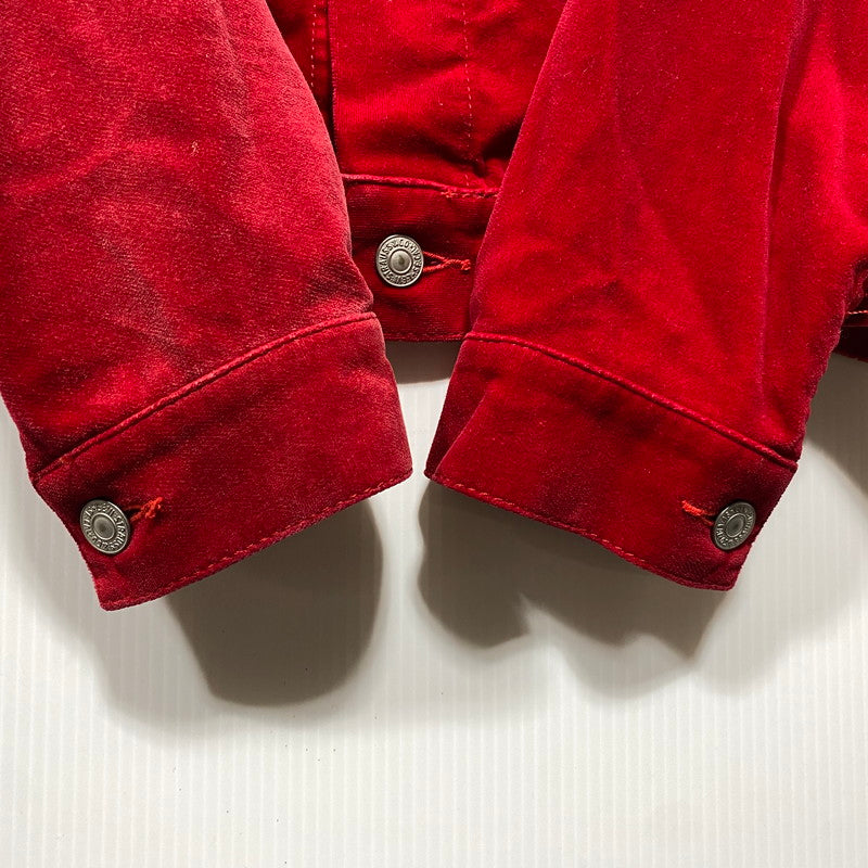 【中古品】【メンズ】 JUNYA WATANABE COMME DES GARCONS MAN ジュンヤ ワタナベ コム デ ギャルソン マン × 10・CORSO・COMO ディエチ コルソ コモ × LEVI'S リーバイス SUEDE TRUCKER JACKET アウター 140-260626-ya-09-izu サイズ：M カラー：レッド 万代Net店