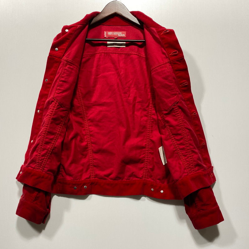 【中古品】【メンズ】 JUNYA WATANABE COMME DES GARCONS MAN ジュンヤ ワタナベ コム デ ギャルソン マン × 10・CORSO・COMO ディエチ コルソ コモ × LEVI'S リーバイス SUEDE TRUCKER JACKET アウター 140-260626-ya-09-izu サイズ：M カラー：レッド 万代Net店