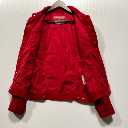 【中古品】【メンズ】 JUNYA WATANABE COMME DES GARCONS MAN ジュンヤ ワタナベ コム デ ギャルソン マン × 10・CORSO・COMO ディエチ コルソ コモ × LEVI'S リーバイス SUEDE TRUCKER JACKET アウター 140-260626-ya-09-izu サイズ：M カラー：レッド 万代Net店