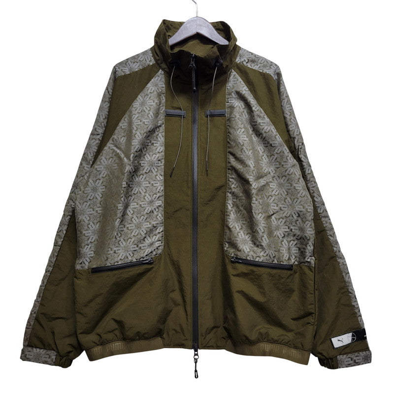 【中古品】【メンズ】 ANREALAGE アンリアレイジ × PUMA プーマ JACQUARD WOVEN JACKET 537077-62 ジャガード ウーブン ジャケット 140-260704-as-07-izu サイズ：L カラー：カーキ 万代Net店