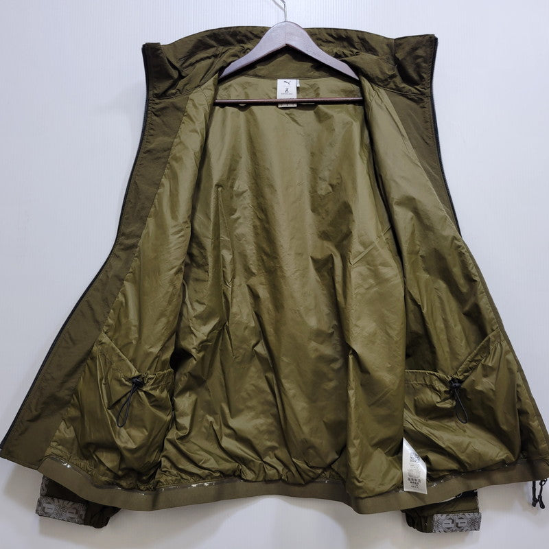 【中古品】【メンズ】 ANREALAGE アンリアレイジ × PUMA プーマ JACQUARD WOVEN JACKET 537077-62 ジャガード ウーブン ジャケット 140-260704-as-07-izu サイズ：L カラー：カーキ 万代Net店