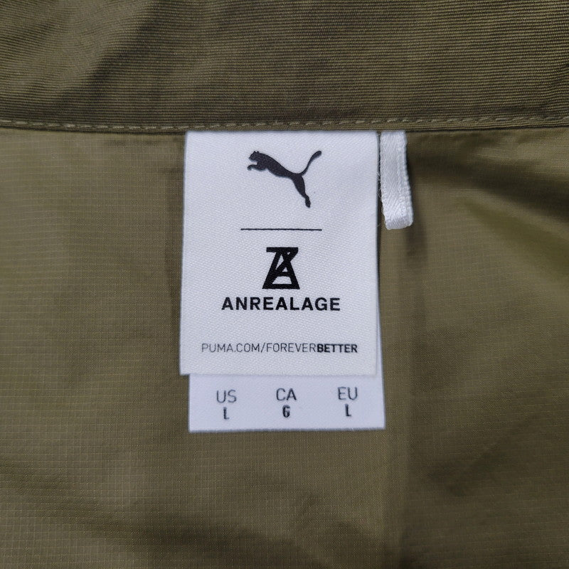 【中古品】【メンズ】 ANREALAGE アンリアレイジ × PUMA プーマ JACQUARD WOVEN JACKET 537077-62 ジャガード ウーブン ジャケット 140-260704-as-07-izu サイズ：L カラー：カーキ 万代Net店