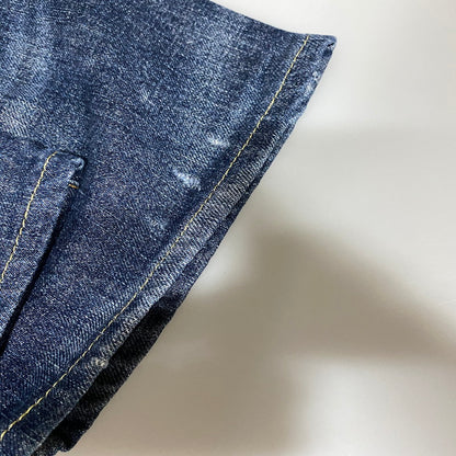 【中古品】【メンズ】 POLO RALPH LAUREN ポロ・ラルフローレン BUTTON FLY ボタンフライ PATCHWORK DISTRESSED DENIM PANTS パッチワーク ディストレスト デニム パンツ ズボン ボトムス 158-260626-ya-02-izu サイズ：33×32 カラー：インディゴ 万代Net店