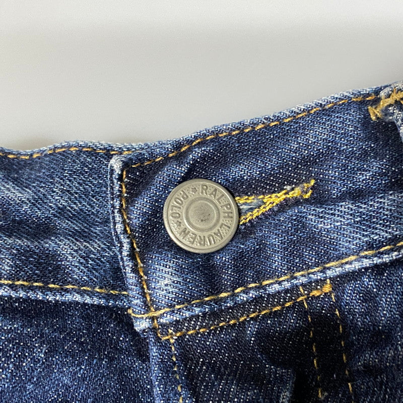 【中古品】【メンズ】 POLO RALPH LAUREN ポロ・ラルフローレン BUTTON FLY ボタンフライ PATCHWORK DISTRESSED DENIM PANTS パッチワーク ディストレスト デニム パンツ ズボン ボトムス 158-260626-ya-02-izu サイズ：33×32 カラー：インディゴ 万代Net店