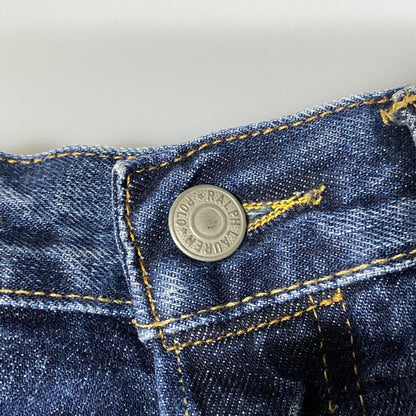【中古品】【メンズ】 POLO RALPH LAUREN ポロ・ラルフローレン BUTTON FLY ボタンフライ PATCHWORK DISTRESSED DENIM PANTS パッチワーク ディストレスト デニム パンツ ズボン ボトムス 158-260626-ya-02-izu サイズ：33×32 カラー：インディゴ 万代Net店
