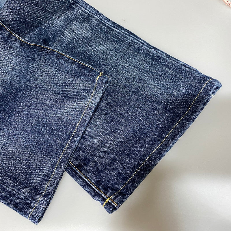 【中古品】【メンズ】 POLO RALPH LAUREN ポロ・ラルフローレン BUTTON FLY ボタンフライ PATCHWORK DISTRESSED DENIM PANTS パッチワーク ディストレスト デニム パンツ ズボン ボトムス 158-260626-ya-02-izu サイズ：33×32 カラー：インディゴ 万代Net店