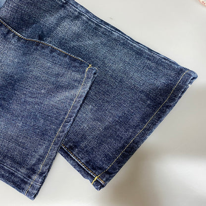 【中古品】【メンズ】 POLO RALPH LAUREN ポロ・ラルフローレン BUTTON FLY ボタンフライ PATCHWORK DISTRESSED DENIM PANTS パッチワーク ディストレスト デニム パンツ ズボン ボトムス 158-260626-ya-02-izu サイズ：33×32 カラー：インディゴ 万代Net店