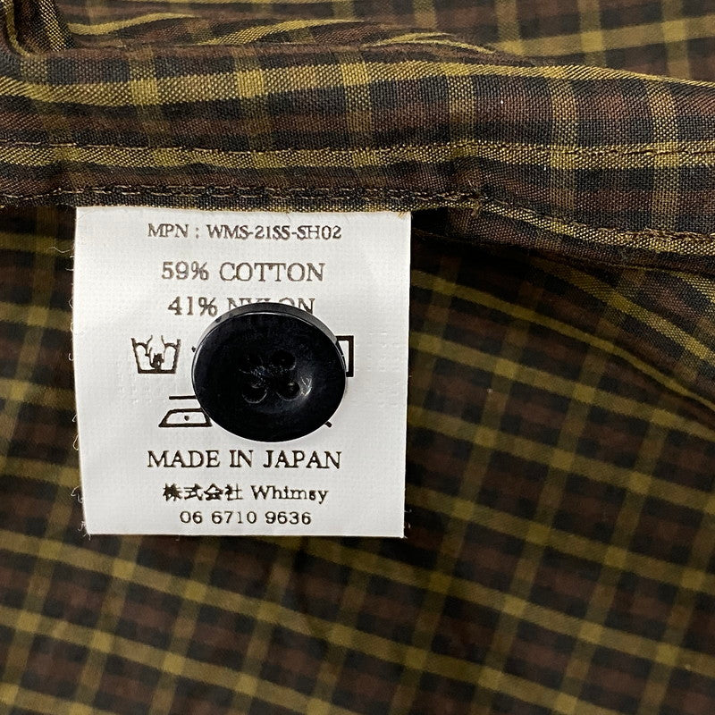 【中古品】【メンズ】 WHIMSY ウィムジー WMS-21SS-SH02 L S CHECK SHIRT ロングスリーブ チェック シャツ トップス 長袖 142-260712-ya-10-izu サイズ：XL カラー：カーキ 万代Net店