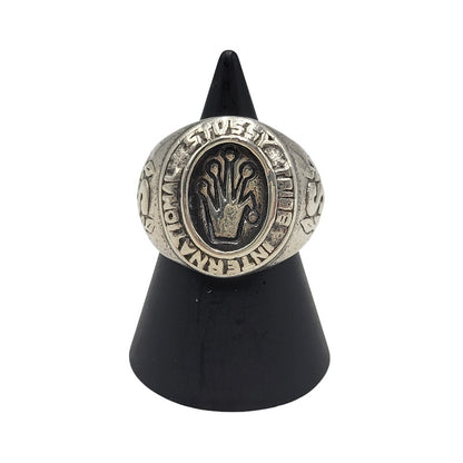 【中古品】【メンズ/レディース】 OLD STUSSY オールドステューシー SLVER シルバー 90-00S CLOWN LOGO COLLEGE RING クラウン ロゴ カレッジ リング アクセサリー 192-260625-ya-24-izu カラー：シルバー 万代Net店