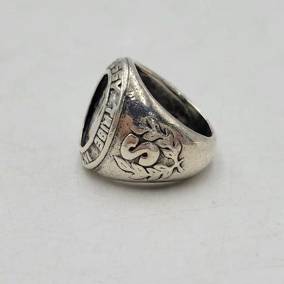 【中古品】【メンズ/レディース】 OLD STUSSY オールドステューシー SLVER シルバー 90-00S CLOWN LOGO COLLEGE RING クラウン ロゴ カレッジ リング アクセサリー 192-260625-ya-24-izu カラー：シルバー 万代Net店