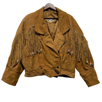 【中古品】【メンズ】 YEARBOOK SUEDE FRINGE SHORT JACKET スエード フリンジ ショートジャケット 146-260701-as-08-izu サイズ：L カラー：ブラウン 万代Net店