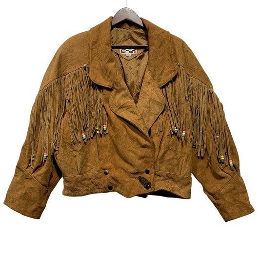 【中古品】【メンズ】 YEARBOOK SUEDE FRINGE SHORT JACKET スエード フリンジ ショートジャケット 146-260701-as-08-izu サイズ：L カラー：ブラウン 万代Net店