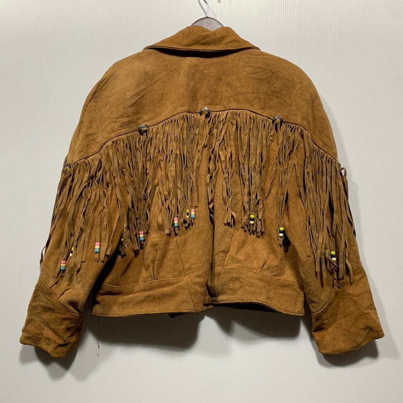 【中古品】【メンズ】 YEARBOOK SUEDE FRINGE SHORT JACKET スエード フリンジ ショートジャケット 146-260701-as-08-izu サイズ：L カラー：ブラウン 万代Net店