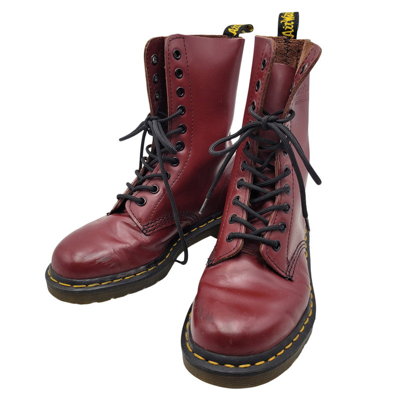 【現状渡し品】【レディース】 DR. MARTENS ドクターマーチン 1490 10 EYE LONG BOOTS アイ ロング ブーツ シューズ 靴 167-260625-ya-26-izu サイズ：UK5 カラー：レッド 万代Net店