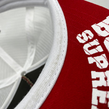 【中古品】【メンズ/レディース】 Supreme シュプリーム × BOUNTY HUNTER バウンティーハンター MESH BACK 5-PANEL メッシュバック 5パネル キャップ 帽子 185-260628-as-23-izu サイズ：ONE SIZE(58cm) カラー：レッド×ホワイト 万代Net店