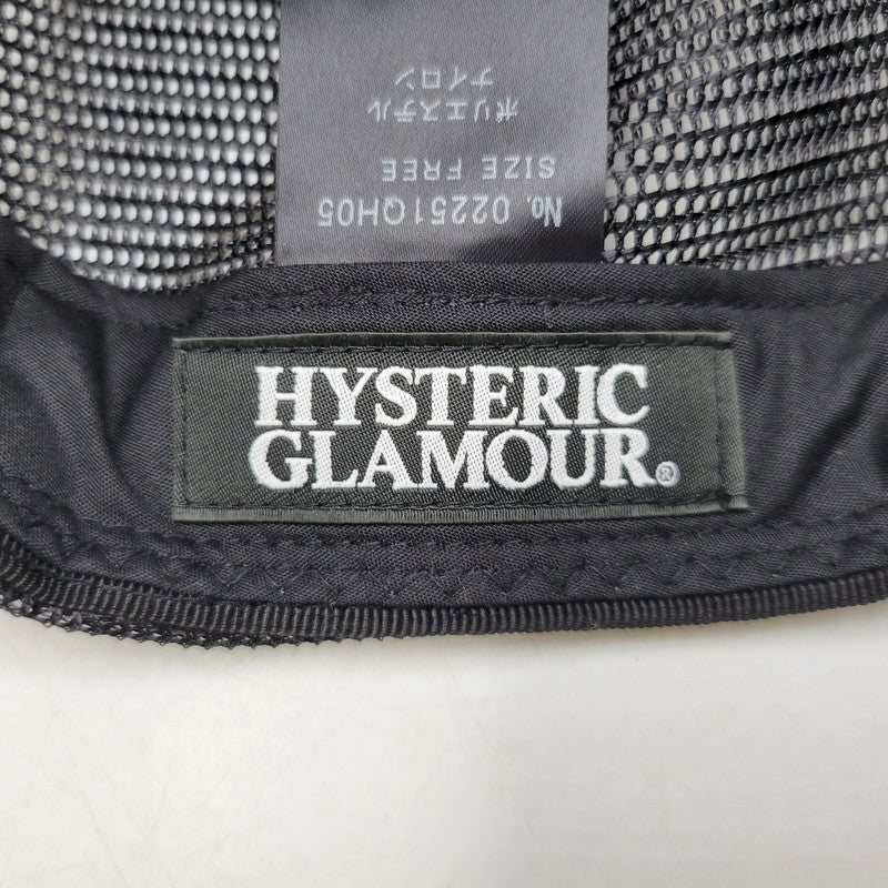 【中古品】【メンズ/レディース】 HYSTERIC GLAMOUR ヒステリックグラマー 02251QH05 DYNAMITE ANGEL ダイナマイト エンジェル ワッペン オールメッシュキャップ 帽子 185-260625-ya-23-izu サイズ：F カラー：ブラック 万代Net店