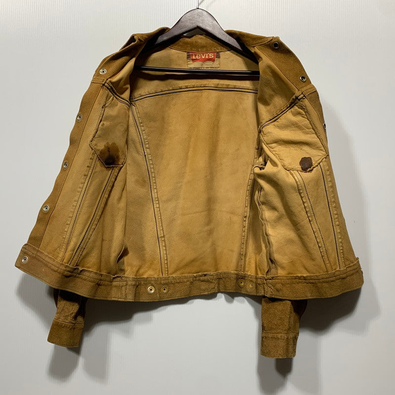 【現状渡し品】【メンズ】 Levi's リーバイス 3RD TYPE SUEDE TRUCKER JACKET スウェードトラッカージャケット DOT刻印 アウター 146-260629-as-09-izu カラー：ブラウン 万代Net店