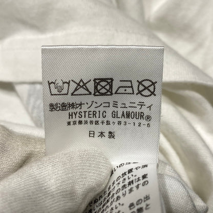 【中古品】【メンズ】 HYSTERIC GLAMOUR ヒステリックグラマー MOTORCYCLE GIRL L/S TEE 02253CL07 ロングスリーブTシャツ 長袖 プリント トップス 140-260626-ay-03-izu サイズ：M カラー：ホワイト 万代Net店