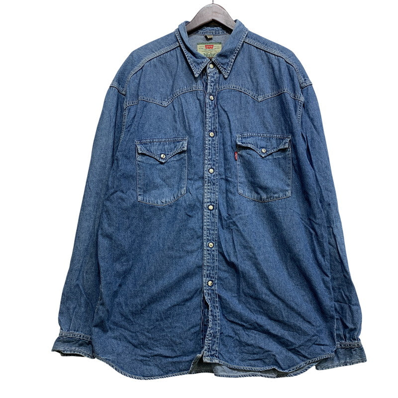 【中古品】【メンズ】 Levi's リーバイス EURO DENIM WESTERN L/S SHIRT ユーロ デニム ウエスタン ロングスリーブ シャツ 長袖 146-260704-as-24-izu サイズ：XL カラー：インディゴ 万代Net店