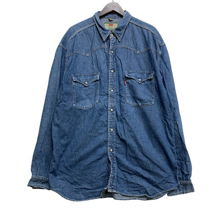 【中古品】【メンズ】 Levi's リーバイス EURO DENIM WESTERN L/S SHIRT ユーロ デニム ウエスタン ロングスリーブ シャツ 長袖 146-260704-as-24-izu サイズ：XL カラー：インディゴ 万代Net店