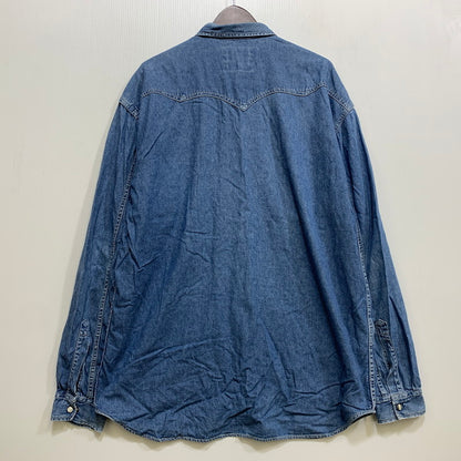 【中古品】【メンズ】 Levi's リーバイス EURO DENIM WESTERN L/S SHIRT ユーロ デニム ウエスタン ロングスリーブ シャツ 長袖 146-260704-as-24-izu サイズ：XL カラー：インディゴ 万代Net店